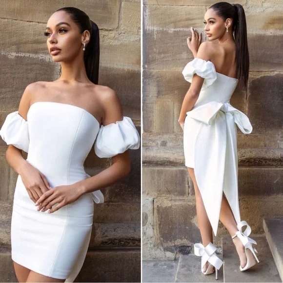 NADINE MERABI White Mini Dress - Picture 2 of 16